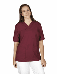NYBO Kasack Kurzarm Damen & Herren | Atmungsaktiv, Strapazierfähig Schlupfkasack mit 3 Taschen | Bordeaux XS-4XL 🌟