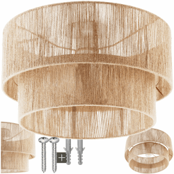 🌿 Tectake® Boho Lampe aus Jute Geflecht 🌟 Modernes Design für gemütliche Ambientebeleuchtung