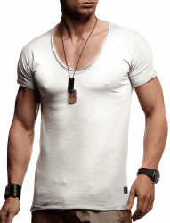 Leif Nelson Herren Sommer T-Shirt V-Ausschnitt LN6280 🌞👕