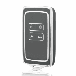 🔑🚗 OFF WE GO Autoschlüssel Hülle für Renault TPU Schlüsselhülle Cover - Grau Silber
