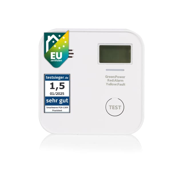 Smartwares CO-Melder mit 10-Jahres-Batterie 🌿🔋 - LED-Anzeige & Testknopf