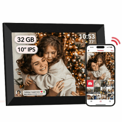 AKImart FRAMEO Digitaler Bilderrahmen WiFi 32GB 10,1 Zoll 1280x800 IPS LCD-Touchscreen 📸🎁