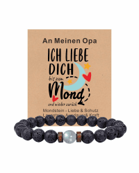 TOLOWOBK Ich Liebe Dich Mondstein Armband für Opa