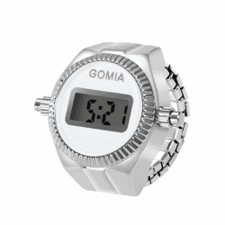 🕰️🎁 OIDEA Ringuhr Fingeruhr Herren Damen: Digital Silber elastisch Fingerband mit Weiß digital Legierung Ring Uhr Uhrenring Geschenk für Freund Familie