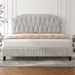 Yaheetech Polsterbett Doppelbett 160 x 200 cm Stoffbett Bettgestell 😍