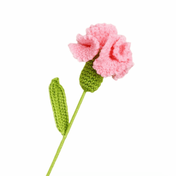 JOPOYOCO Gehäkelte Blumen für den Muttertag, 1 Stück gestrickt künstliche Wolle Nelke