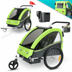 🚲 KESSER® Kinderfahrradanhänger Sport-RX 2in1 Jogger & Buggy 5-Punkt-Gurt Sicherheitsgurt 🚼