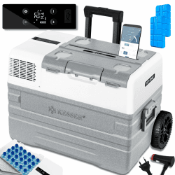 🌟 KESSER® Kompressor Kühlbox elektrisch Gefrierbox, 42 Liter -20°C für Auto, Lkw, Boot + Kühlakku