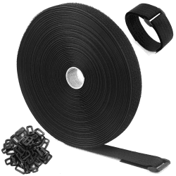 🔥 Super Angebot! WSZJINB 10m x 2cm Klettband mit 50 Schnalle, Freie Schnittlänge