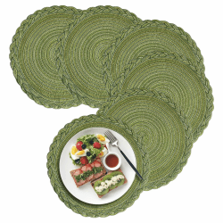 🌟 Herfair Platzsets Rund, 6er Set Tischsets Untersetzer Teller 🌟