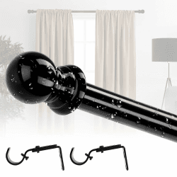 🌟 Ausziehbare Gardinenstange aus schwarzer Edelstahl-Metall 76-110 cm 🌟
