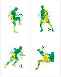 ANHUIB 4er Set Aquarell Fußball Poster 🎨⚽