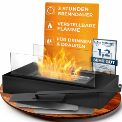 Flammtal Bioethanol Tischkamin Square für Garten Terrasse Balkon 🌿🔥