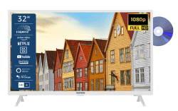 📺 TELEFUNKEN XF32SN550SD-W 32 Zoll Fernseher/Smart TV (Full HD, HDR, Triple-Tuner, DVD-Player) - Inkl. 6 Monate HD+ [2023], Weiß 32 Zoll Weiß FHD DVD Angebot!
