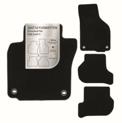🚗🔝 MAT10 - Auto-Fußmatten passend für VW Golf 5 (BJ 10/2003 - 12/2006, Typ 1K) aus Velours | Made in Germany