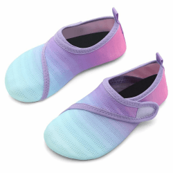 IceUnicorn Badeschuhe Kinder Schwimmschuhe Jungen Mädchen Strandschuhe Baby Aquaschuhe Barfußschuhe Kleinkind Wasserschuhe 22/23 EU Jb Lila Grün 🌊👶