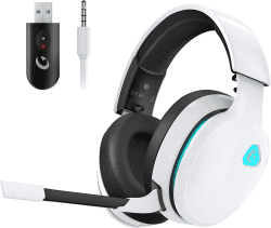 🎧 Gvyugke 2,4 GHz Wireless Gaming Headset für PC, PS4, PS5, Mac, Switch, Bluetooth - Weiß