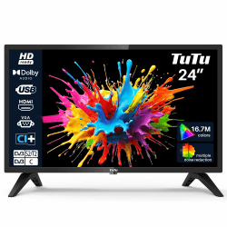 📺 TuTu Fernseher 24 Zoll HD LED TV mit Triple Tuner