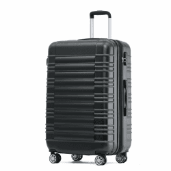 🧳🔖 BEIBYE Zwillingsrollen Reisekoffer Koffer Trolleys Hartschale M-L-XL-Set (Schwarz, XL) Schwarz XL