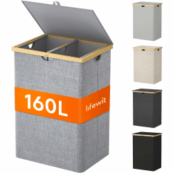 Lifewit 160L Bambus Wäschekorb mit Deckel 🧺🌿