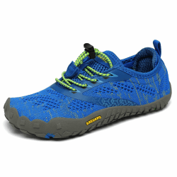 👟 SAGUARO Kinder Barfußschuhe Atmungsaktiv rutschfest Wanderschuhe Leicht Weich Sportschuhe Laufschuhe, Gr.24-36 27 EU Blau