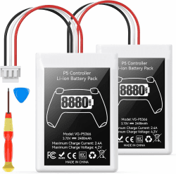 🎮 PS5 Controller Akku Pack - 2 Stück 8880mWh Li-Ionen Akku 🎮