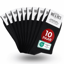 Mat & Vic's Socken Herren Baumwolle schwarz 10 Paar - Business Damen & Herren Socken 🧦👫