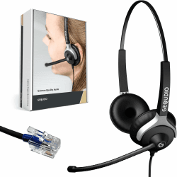 🎧 GEQUDIO Headset für Cisco Telefon - inkl. RJ Kabel - Kopfhörer & Mikrofon mit Ersatz Polster
