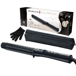 Remington Lockenstab große Locken [32mm] Pearl Digital (Keramikbeschichtung mit echten Perlen) - Schwarz