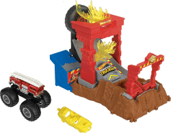 🚗🔥 Hot Wheels Monster Trucks Arena Smashers 5-Alarm-Crash-Challenge-Spielset 🚨🔥