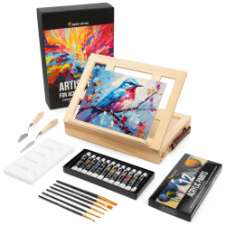 🎨 Acrylfarbe Set für Künstler 22-teilige mit Malkoffer 🖌️