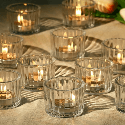 Filltown Klaren Teelichthalter Set mit 12 🕯️ Vintage Teelichtgläser