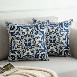 Boho Retro Datura Blume Kissenbezug 2er Set 🌺🛋️