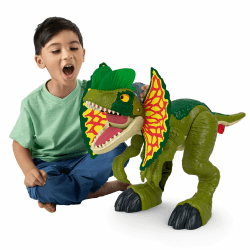 🦖 Fisher-Price Imaginext Jurassic World Dinosaurier-Spielzeug Schlag-Action Dilophosaurus!