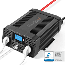Technaxx KFZ Wechselrichter mit LC-Display 12V auf 230V - TÜV Rheinland zertifiziert Auto Inverter 🚗💡