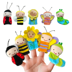Liwein 5 Stück Fingerpuppen 🐝🦋🐞🐛🌻