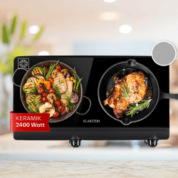 🔥 Klarstein Glaskeramik Kochfeld 2 Platten 2400W Elektro ⭐️
