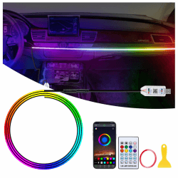 🚗 GPJYD Acryl Auto LED Innenbeleuchtung! RGB Ambientebeleuchtung Auto Strip 110cm 146LEDs ⚡