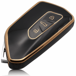 🔑 FOAMO Autoschlüssel Hülle Schwarz-Gold | TPU Schlüsselhülle | Schutz für Autoschlüssel