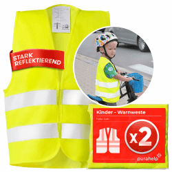 🌟 SONDERANGEBOT 🎉 PURAHELP Warnweste Kinder (5-12 Jahre) Sicherheitsweste (2 Stück)