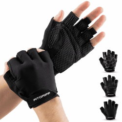 Fitgriff® Trainingshandschuhe für Damen und Herren 🏋️‍♂️ - Fitness Handschuhe für Krafttraining, Kraftsport, Training, Gym, Workout, Lifting Gloves 7 Schwarz