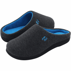 RockDove Herren Hausschuhe mit Rückstellschaum 42/43 EU Dunkelgrau und Blau 👣🏠