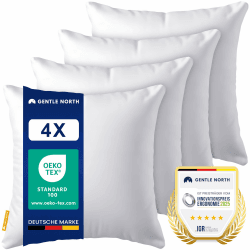 🛋️ Kuschelige Kopfkissen 4er Set - Weiß 40x40cm - Ökotex Zertifiziert