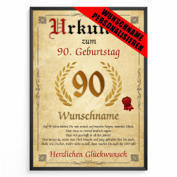 Personalisierte Urkunde zum 90. Geburtstag 🎉 | Geschenkidee Jahrgang 1935