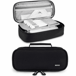 Wonsar Federmäppchen Schwarz 🖊️ Hochwertiges Etui für Schule & Büro 📏