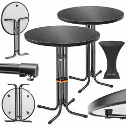 KESSER® Gastro Stehtisch klappbar Bistrotisch 2er Set Schwarz 🎉 | Party-Tisch Ø 80cm In- & Outdoor