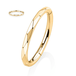 Hengkaixuan 16G Septum Piericng Schmuck Nasenring Hoop Conch Ohrringe 316L Chirurgenstahl Conch Hoop Daith Jewellery Helix Ohrringe Knorpel Lobe Piercing Schmuck Stil2: Gold, Raute schneidet Form 16G-10mm 🌟