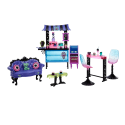 Monster High Café Schwarze Seele Spielset 🦇🍰 - Gruselige Möbel, Gebäck und Getränke