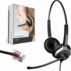 🎧 GEQUDIO Headset - Kompatibel mit Yealink, Snom, Avaya, Grandstream Telefon