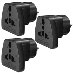 🔌🌍 3 Stück Universal Reiseadapter, USA/UK/China zu EU Schuko Stecker Adapter